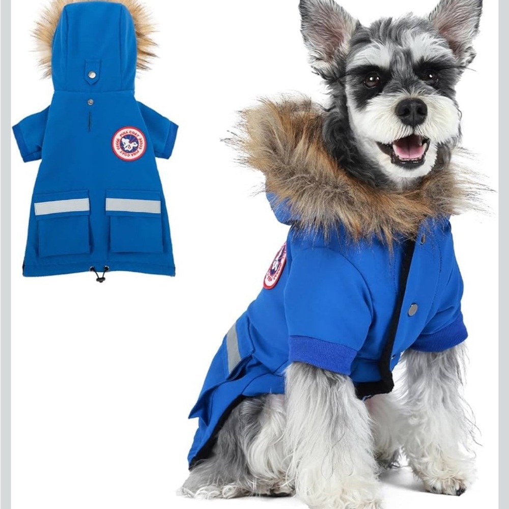 Dog Coats - Waterproof, Warm Winter Jacket with Faux Fur Hood 2XL 859-11